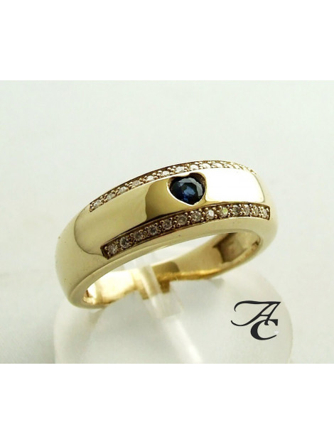 Atelier Christian Gouden harten ring met diamanten en saffieren 38R487-1796PM large