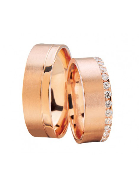 Christian Rosé gouden trouwringen met diamanten 328R792-3999L large