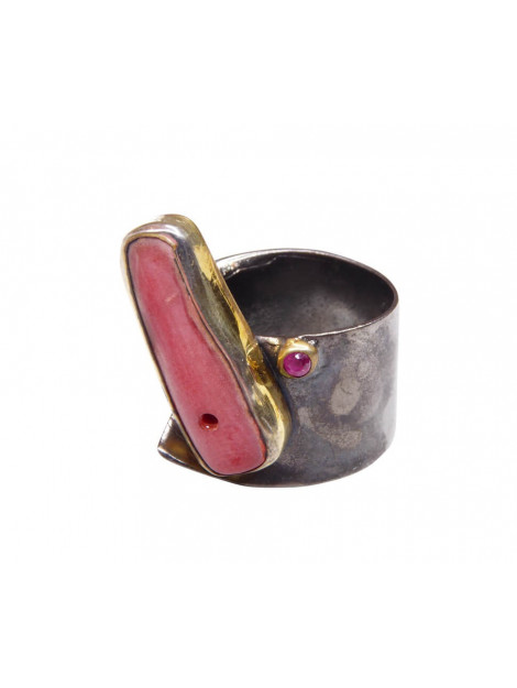 Christian Zilveren ring met bloedkoraal en robijn 904G82-0689JC large
