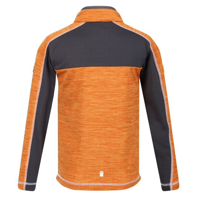 Regatta Kinderen/kinderen hewley recycled half zip fleece top UTRG7988_orangepeppersealgrey large