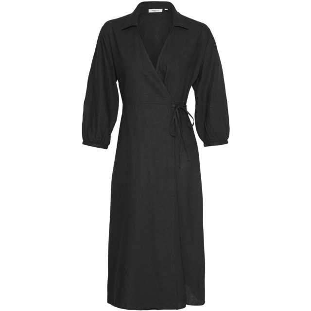 Moss Copenhagen Mschjovene ginia 3 4 wrap dress black 18156-black large