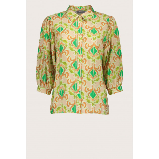 Geisha Blouse driekwart mouw groen large