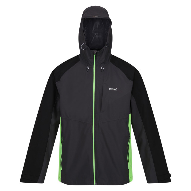 Regatta Britedale color block waterdichte jas voor heren UTRG6206_ashblack large Regatta Britedale color block waterdichte jas voor heren UTRG6206_ashblack large
