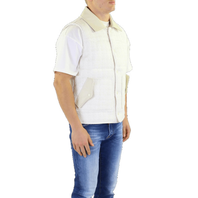 Flaneur Homme Heren padded gilet S11044FH-ECRU TWEED large