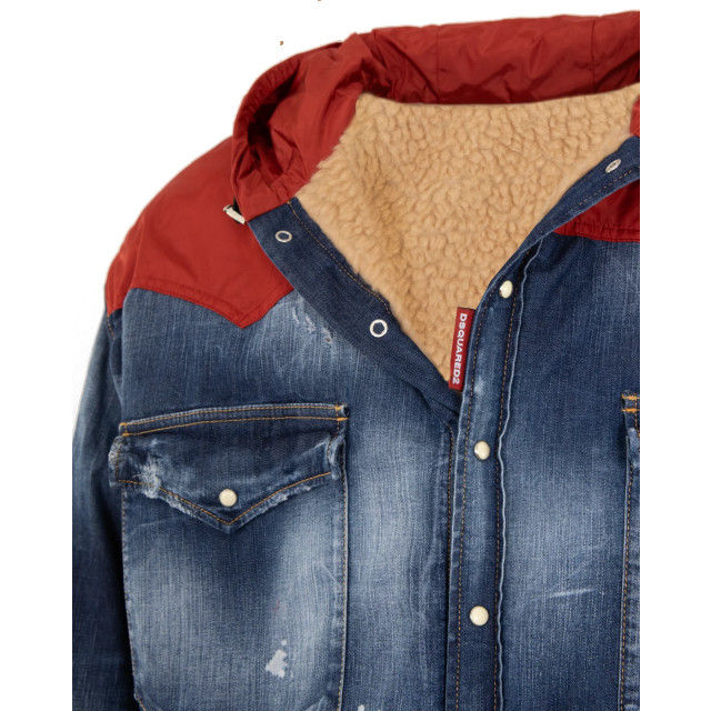 Dsquared2 Heren denim hooded jack /rood S71DM0576-S30341-969 large