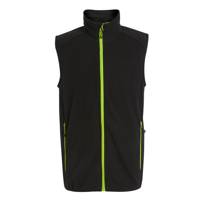Regatta Heren navigate fleece gilet UTRG9725_blacklimegreen large