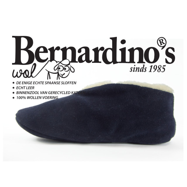 Bernardino Spaanse sloffen 100% wol Spaanse sloffen bernardino donkerblauw 100% wol large