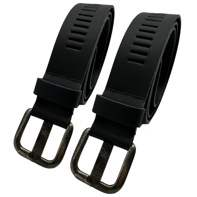 ARIESZZZ Riem unisex leder - 2 pack ARIESZZZ Riem Unisex Leder - Zwart - 2 pack large