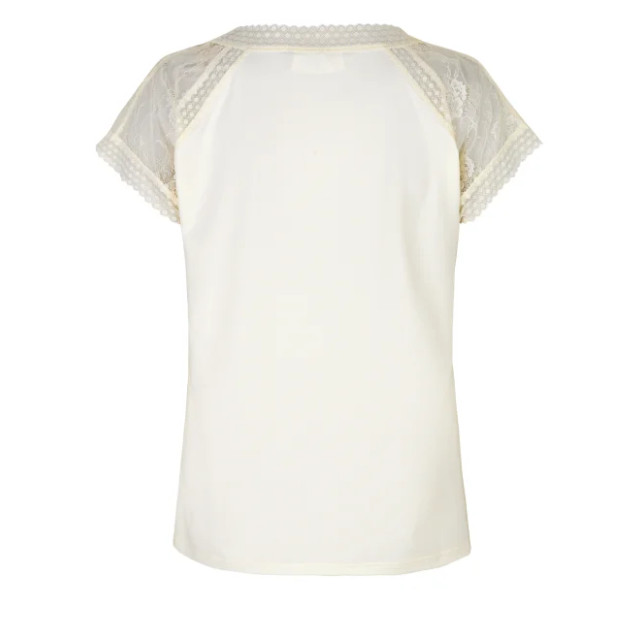 Rosemunde T-shirt met v-hals en kant ivory 4900-037-36-1-1 large
