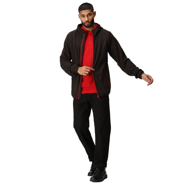 Regatta Heren navigate full zip fleecejack UTRG9711_blackclassicred large