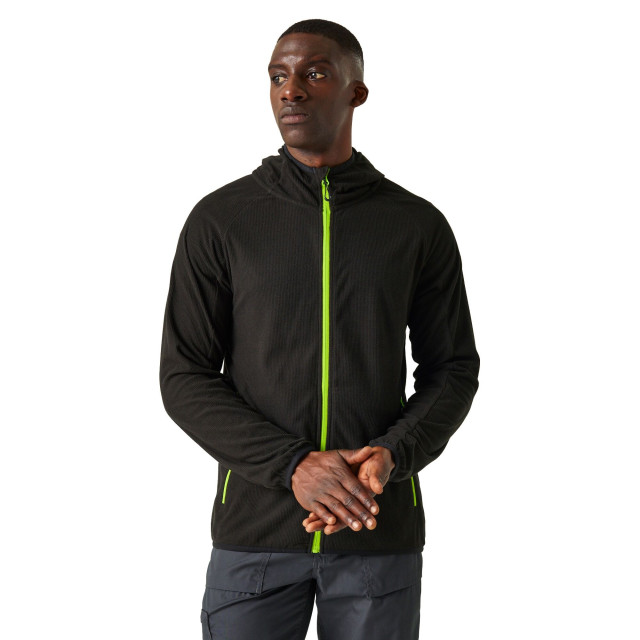 Regatta Heren navigate full zip fleecejack UTRG9711_blacklimegreen large