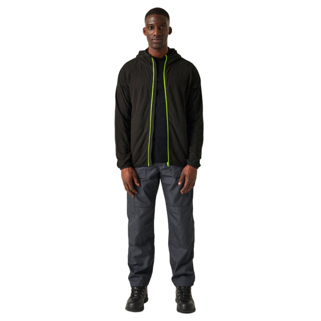 Regatta Heren navigate full zip fleecejack UTRG9711_blacklimegreen large