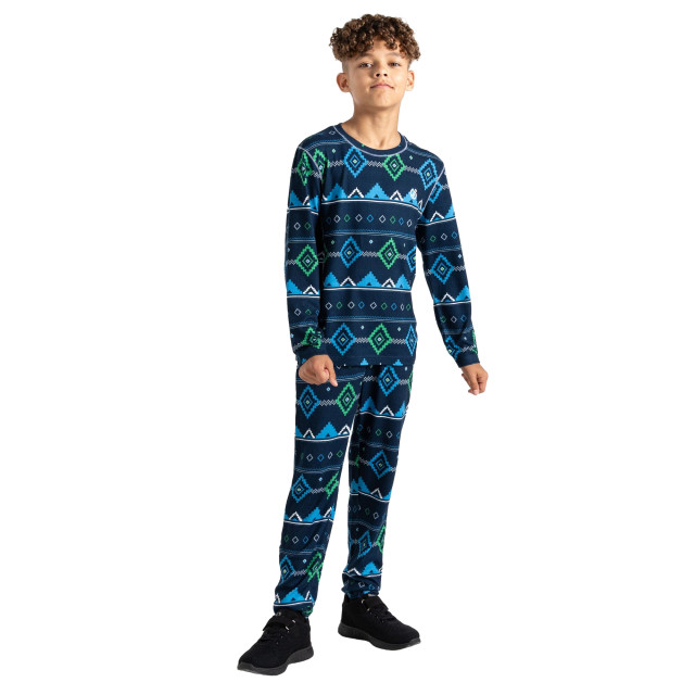 Dare2b Kinder/kids pow fair isle base layer set UTRG9941_vividgreenmoonlightdenim large