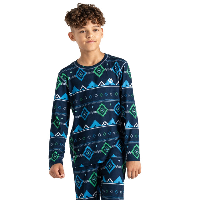 Dare2b Kinder/kids pow fair isle base layer set UTRG9941_vividgreenmoonlightdenim large
