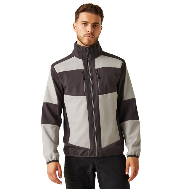 Regatta E-volve 2-laags soft shell-jack voor volwassenen UTRG9991_mineralgreyash large Regatta E-volve 2-laags soft shell-jack voor volwassenen UTRG9991_mineralgreyash large