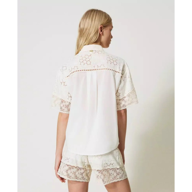 Twin-set Poplin hirt h broderie anglaie and lace 231LM2YAA large