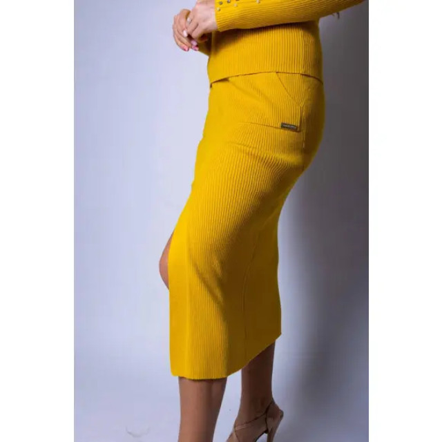 Twin-set Geribbelde midi-rok met split 222LI33NN large