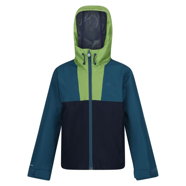 Regatta Hanleigh waterdichte jas voor kinderen/kinderen UTRG10082_piquantgreenmoroccanbluenavy large Regatta Hanleigh waterdichte jas voor kinderen/kinderen UTRG10082_piquantgreenmoroccanbluenavy large