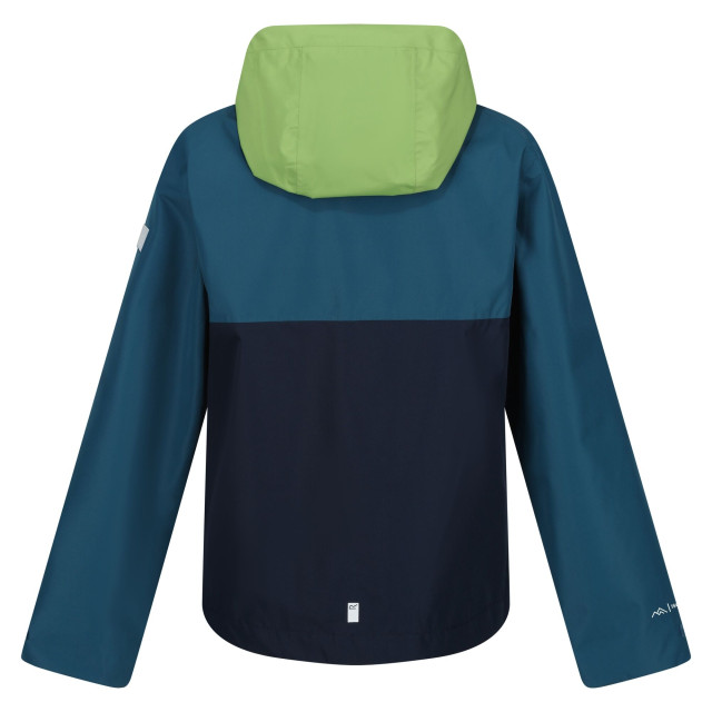 Regatta Hanleigh waterdichte jas voor kinderen/kinderen UTRG10082_piquantgreenmoroccanbluenavy large Regatta Hanleigh waterdichte jas voor kinderen/kinderen UTRG10082_piquantgreenmoroccanbluenavy large