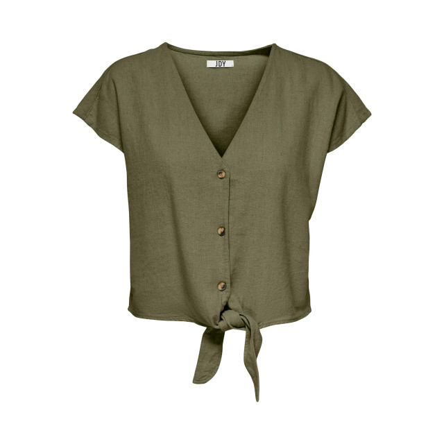 Jacqueline de Yong Jdysay s/s linen knot shirt wvn 15287724 large
