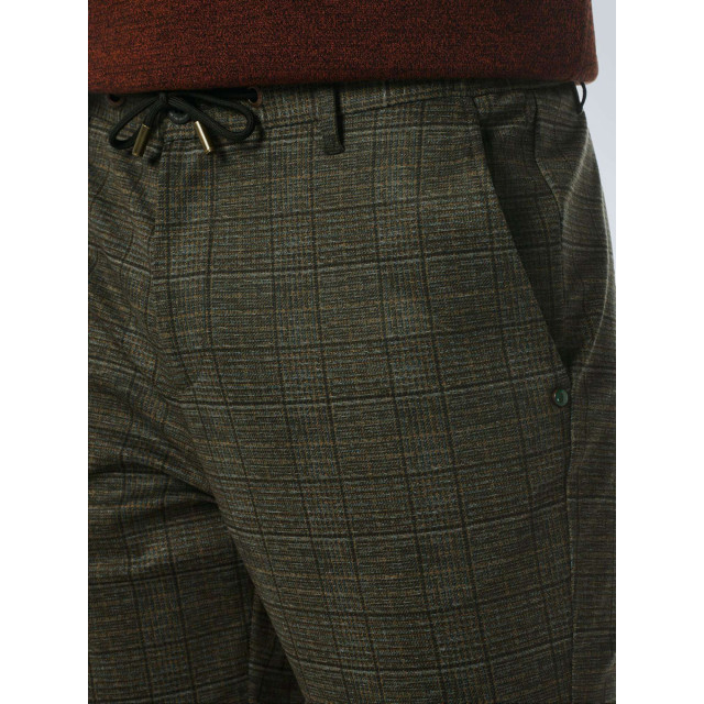 No Excess Pants stretch jersey check taupe 217050805-044 large