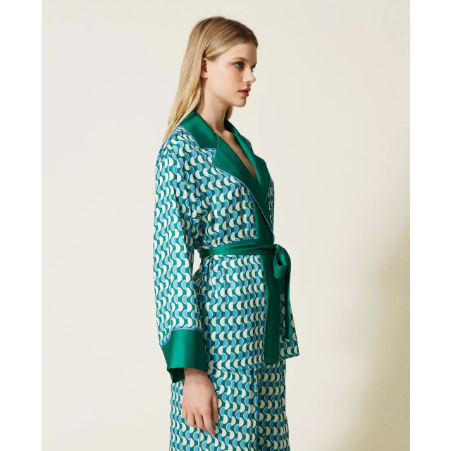 Twin-set Kimono 10029 bic. t. new poi/green flag 222LI26FF large