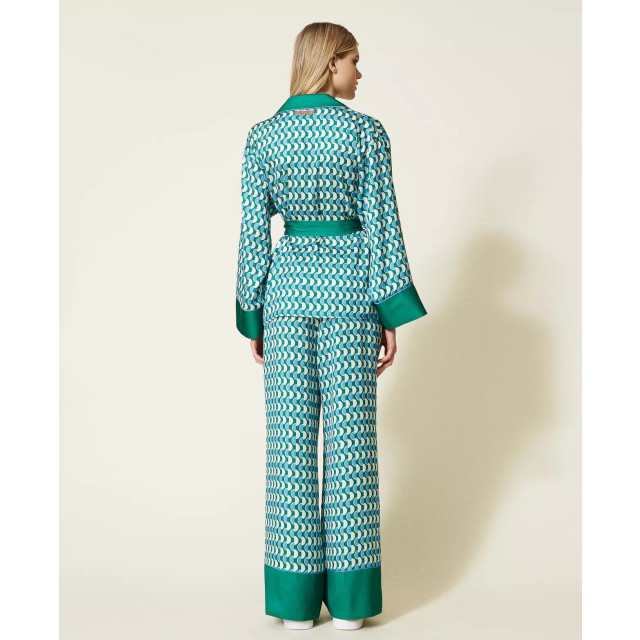 Twin-set Pantalone 10029 bic. t. new poi/green flag 222LI26HH large