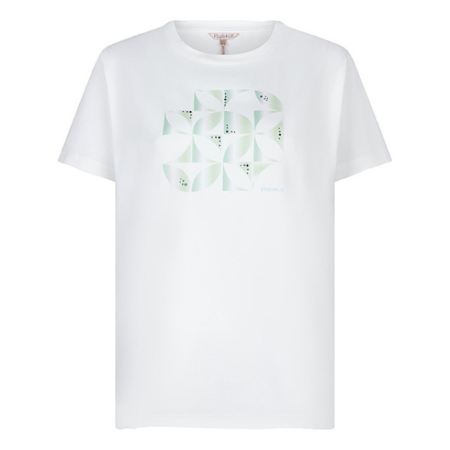 Esqualo T-shirt sp24-05019 offwhite/green SP24-05019 - Offwhite/Green large