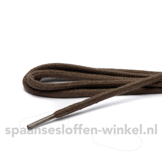 ARIESZZZ Schoenveters wax fijn rond geweven 3 mm Schoenveters donkerbruin wax  fijn rond geweven 3 mm 75 cm large