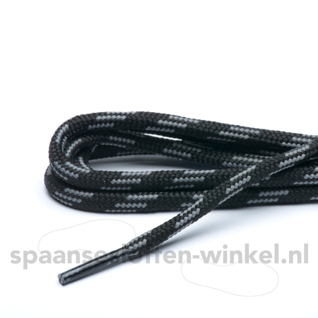 Cordial Schoenveters rond fijn veters Schoenveters zwart/grijs rond fijn veters 90 cm large