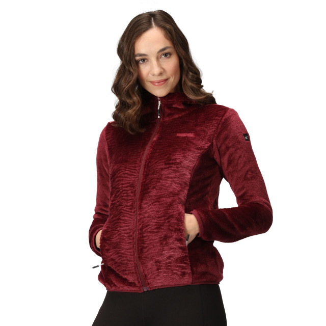 Regatta Dames julissa iii fluffy full zip fleecejack UTRG9049_burgundy large