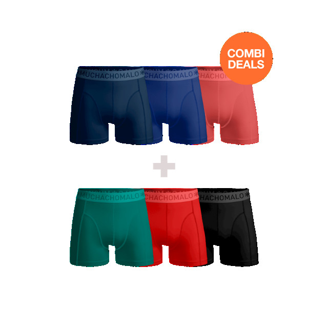 Muchachomalo Men 3-pack + 3-pack boxers shorts solid CDSOL482-483nl_nl large