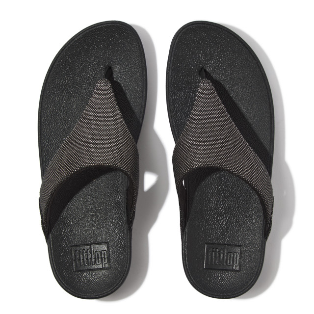 FitFlop Lulu glitz-canvas toe-post sandals HQ9 large