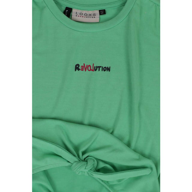 Looxs Revolution Viscose knoop t-shirt green voor meisjes in de kleur 2313-5498-299 large Looxs Revolution Viscose knoop t-shirt green voor meisjes in de kleur 2313-5498-299 large