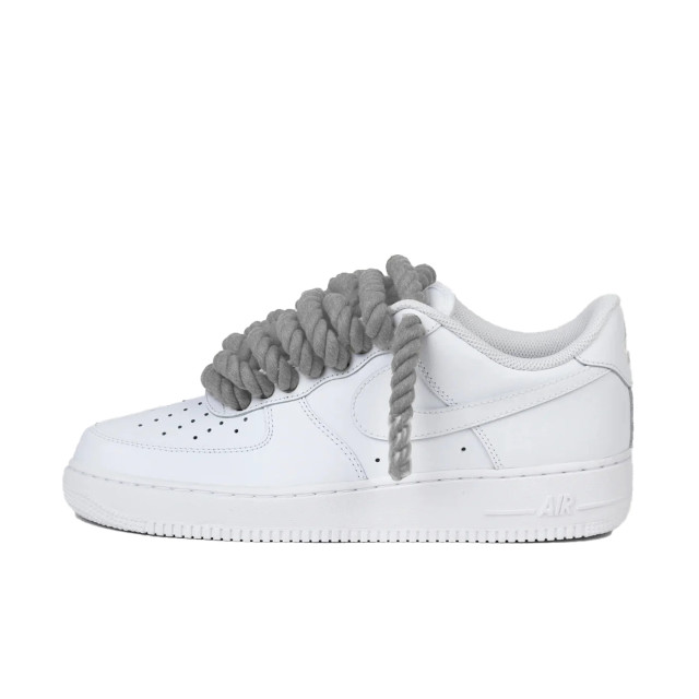 Nike Air force 1 low rope laces light grey custom 315122-121 large