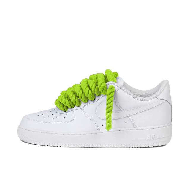 Nike Air force 1 low rope laces lime green custom 315122-119 large