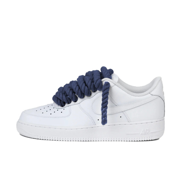 Nike Air force 1 low rope laces navy custom 315122-118 large