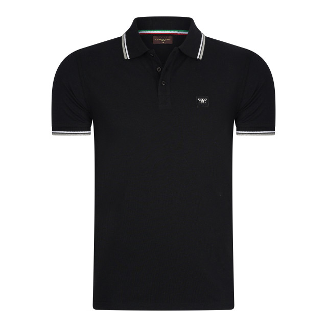 Cappuccino Italia Polo applique pique CAP-APP-PO-BLK-XXL large