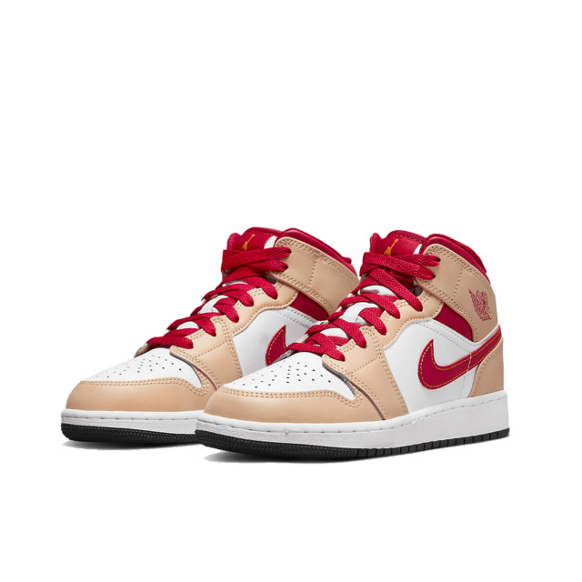 Nike Air jordan 1 mid light cardinal curry (gs) 554725-201 large
