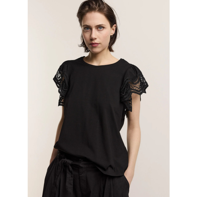 Summum 3s5025-30609 990 jersey top tee with lace black 3s5025-30609 990 large
