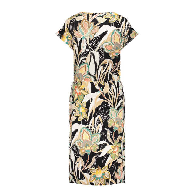 Geisha 47138-60 lola 515 dress elastic waist aop pr.07-24-1 emerald/orange 47138-60 LOLA 515 large