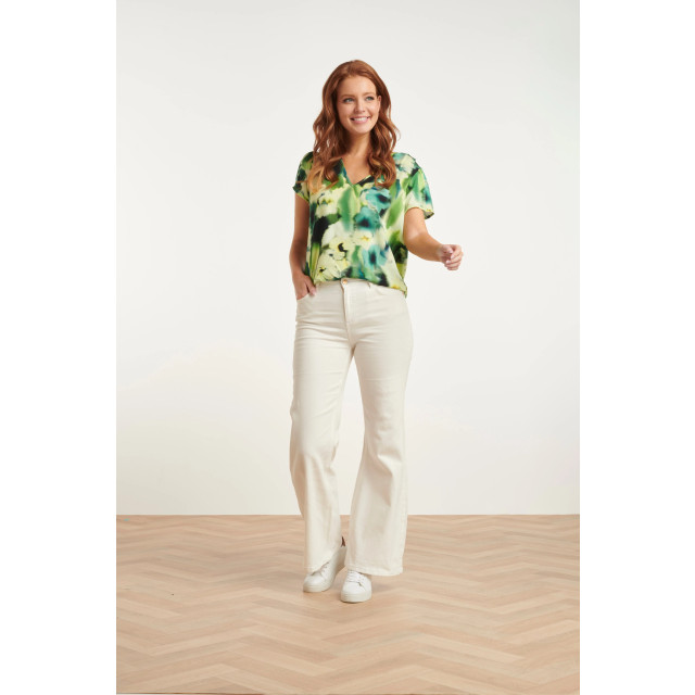 Smashed Lemon 24429 zomerse loose top met abstracte bloemenprint - 24429-999-150 large