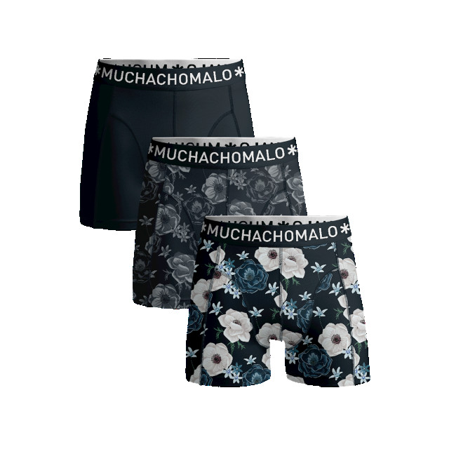 Muchachomalo Jongens 3-pack boxershorts print/effen U-FLORAL1010-01Jnl_nl large