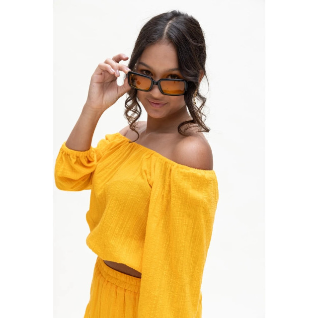 Looxs Revolution Cropped zomer top yellow voor meisjes in de kleur 2413-5179-411 large