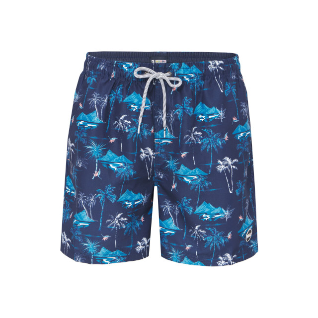 Happy Shorts Heren zwemshort tropisch eiland print donker HS-SW-1002 large