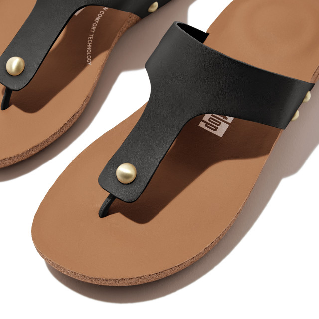 FitFlop Iqushion leather toe-post sandals HE9 large