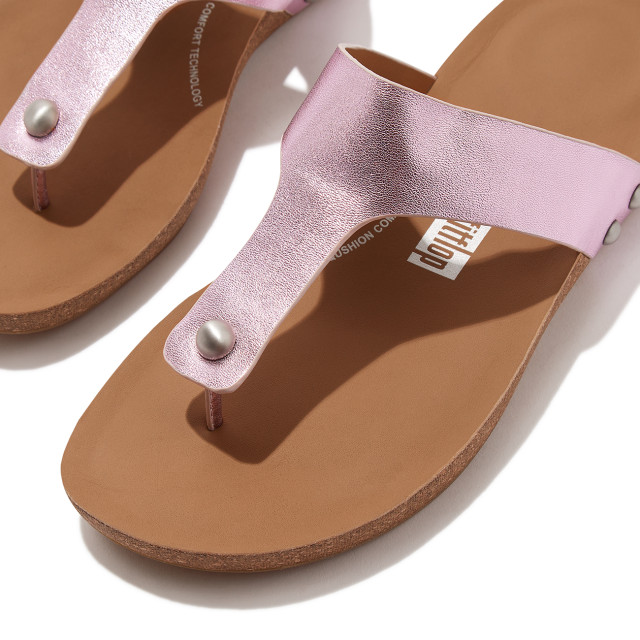 FitFlop Iqushion metallic-leather toe-post sandals HT1 large