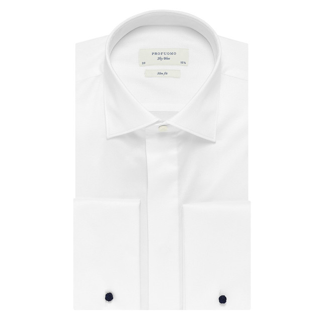 Profuomo Sky blue slim fit smoking overhemd 017973-01-44 large Profuomo Sky blue slim fit smoking overhemd 017973-01-44 large
