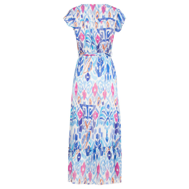 Smashed Lemon 24407 blauw en roze chiffon zomerjurk met azteekse print 24407-000-650 large