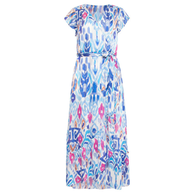 Smashed Lemon 24407 blauw en roze chiffon zomerjurk met azteekse print 24407-000-650 large